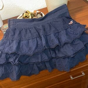 Hollister Navy Tiered Mini Skirt